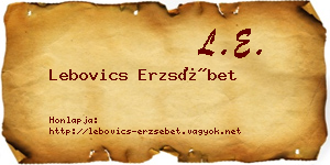 Lebovics Erzsébet névjegykártya