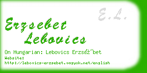 erzsebet lebovics business card